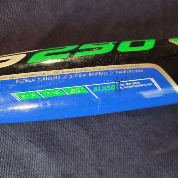 Easton S250 Speed Brigade Baseball Bat 27 in 17 Oz 2 1/4 Diameter -10 YSB18S250 - Picture 6 of 11